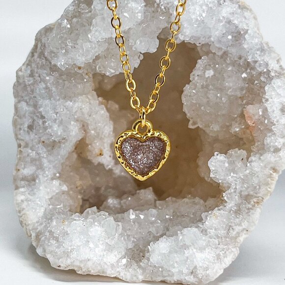 Love Jesse Jewelry - 3/$20 14k Gold Bronze Glitter Resin Heart Handmade Charm Pendant Necklace